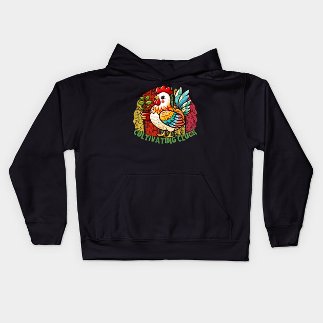 Chicken botanist Kids Hoodie by Japanese Fever